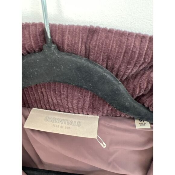 Fear of God Essentials Corduroy Shirt Jacket Men's Plum M Brown Full Zip Cotton - Picture 4 of 10